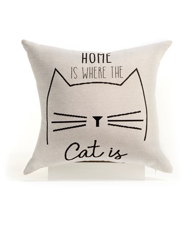White Pillow w/Sentiment - Cat