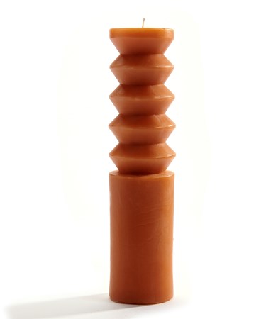Terra Cotta  Tall Tiered  Pillar  Candle