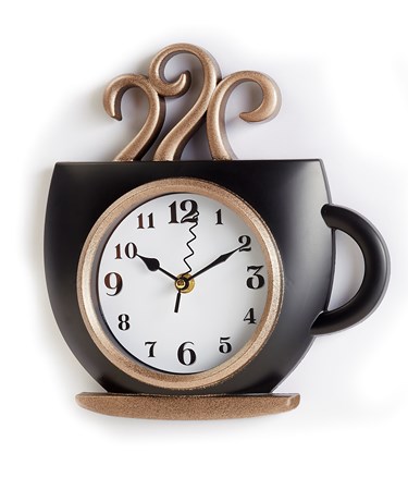 Coffee Mug Design Wall Clock - Black