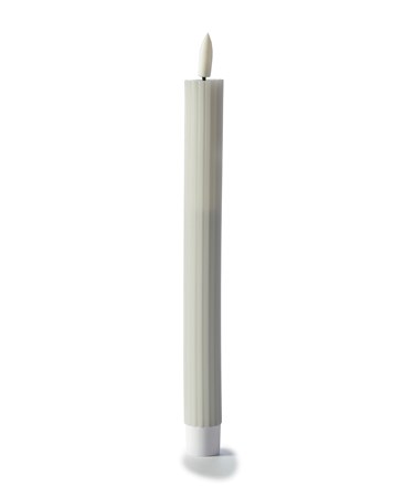 Grey Striped LED Taper Candle
