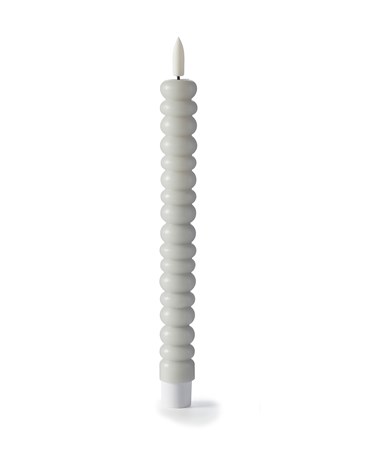 Cool Grey Bubble Design LED Taper Candle