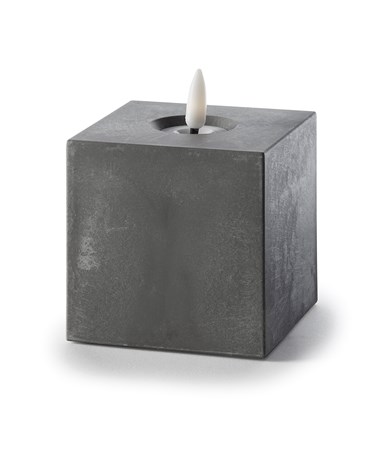 Grey LED Square Flameless Candle, 3x4