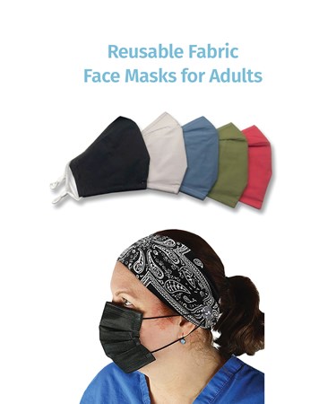 Reusable Fabric Mask for Adults, 5 Asst.