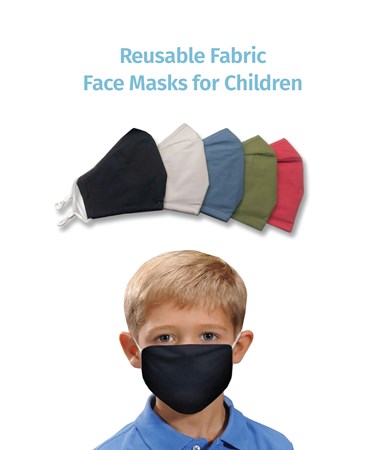 Reusable Fabric Mask for Children, 5 Asst.