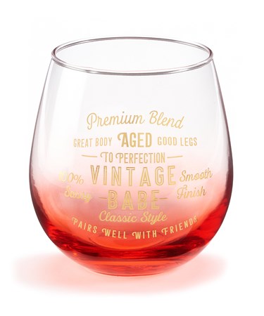 Stemless Wine Glass, Vintage Babe