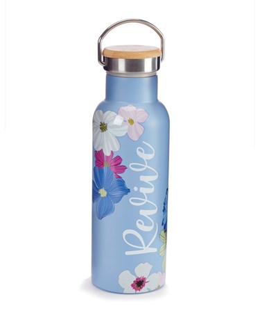 Stainless Steel Water Bottle w/Floral Blossoms
