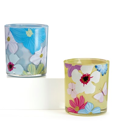 Floral Votive Cups, 2 Asst.