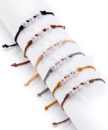 Pearly Elegance Bracelet Bands, 6 Asst. w/Displayer