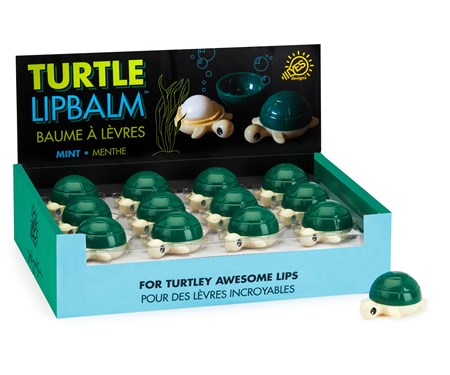 Minty Fresh Turtle Domed Lip Balm w/Displayer