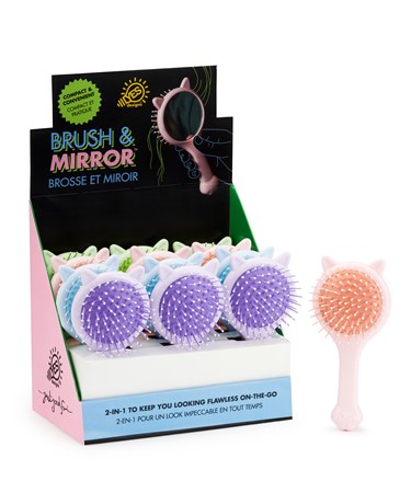 2-in-1 Brush with Mirror, 4 Asst. w/ Displayer
