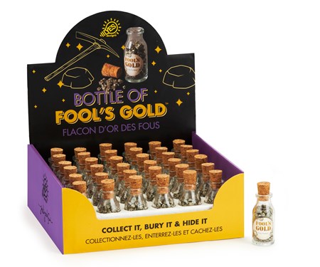 Sparkling Fool's Gold: Pyrite in a Bottle w/Displayer
