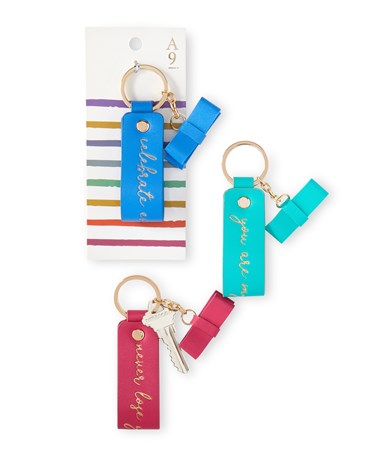 Sentiment Keychain with Bow, 3 Asst. w/Displayer