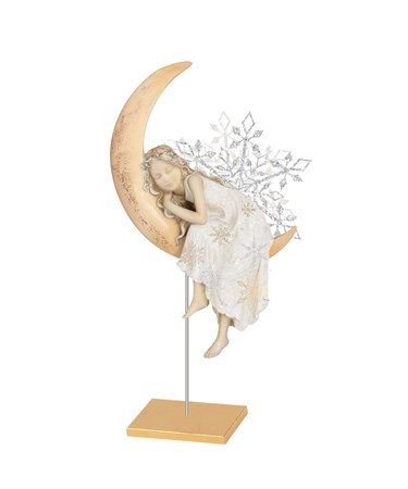 Angel in Moon Figurine