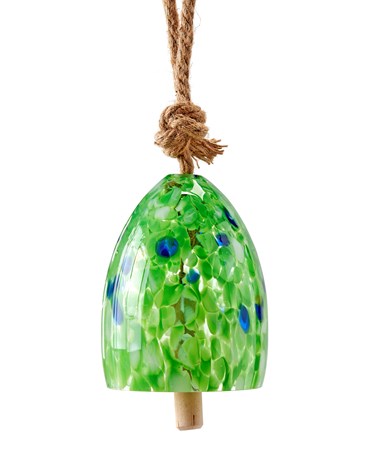Art glass Bell Windchime, Green
