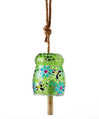 Mosaic Glass Hanging Wind Bell, Bee