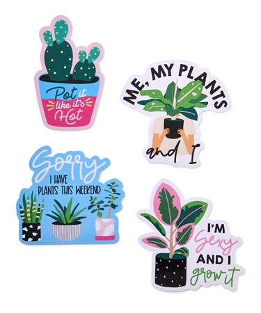 Plant Happiness Stickers, 4 Asst. w/Displayer