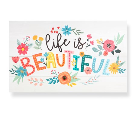 Floral Wall Sign w/Sentiment