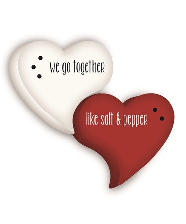 Heart Shaped Salt & Pepper Shakers, Set of 2