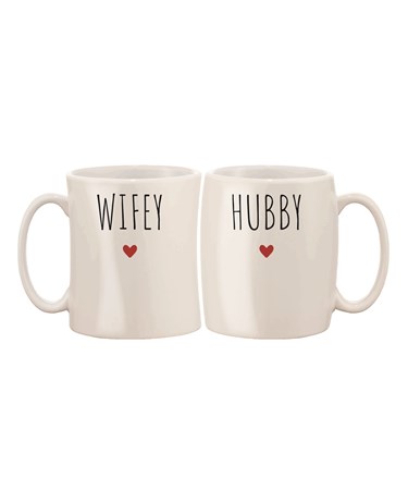 Hubby & Wife Mugs, Set of 2